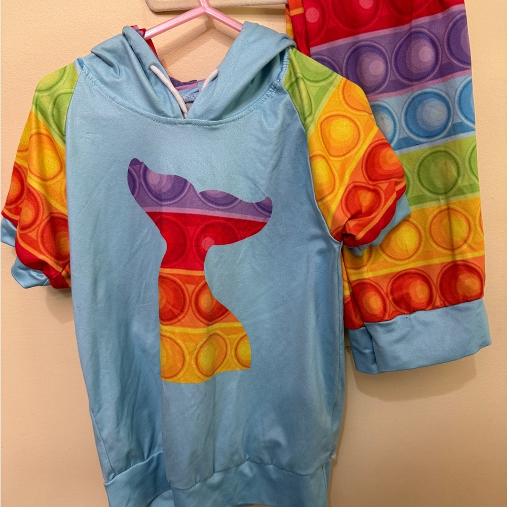 Colorful Rainbow Hoodie and Pants Set